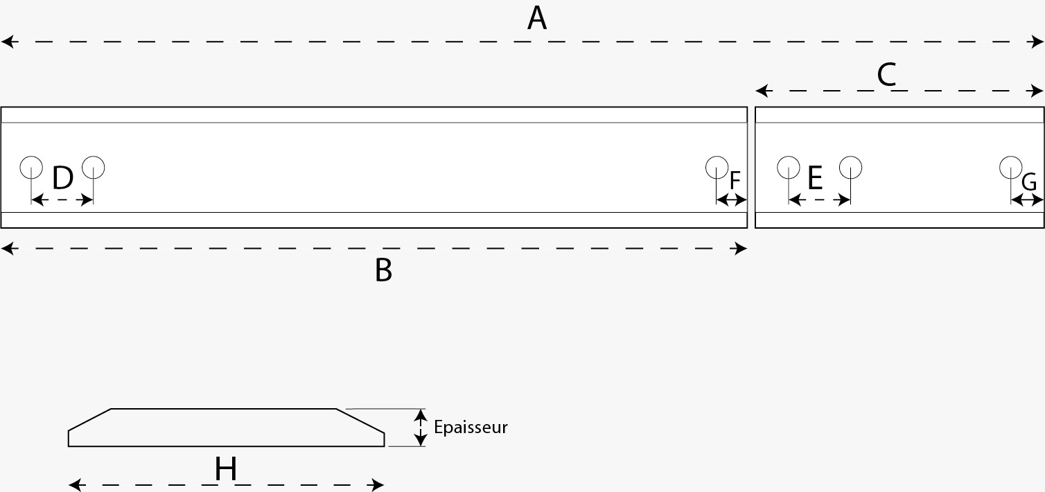 Croquis lame 3 parties